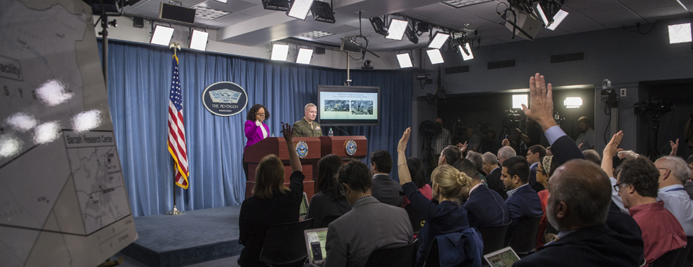 Pentagon Officials Describe Syria Strikes, Hope Assad Gets Message