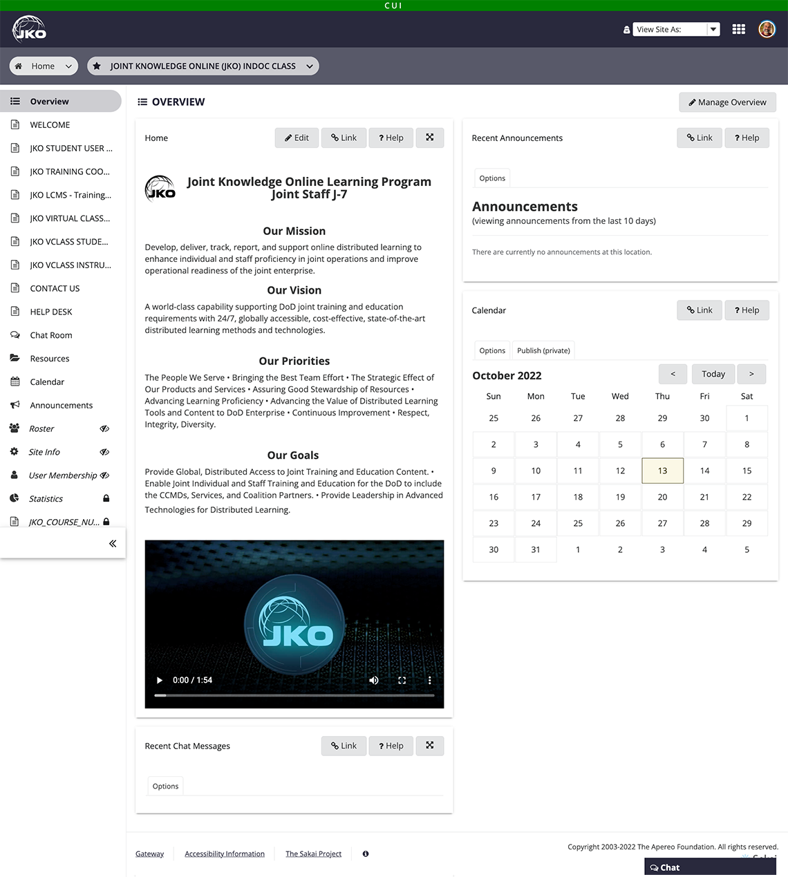 JKO virtual classroom dashboard JKO virtual classroom dashboard